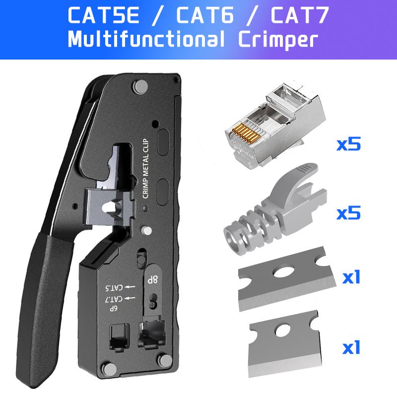 RJ45 CAT5 CAT6 CAT7 Кримпер Многофункциональные сетевые клещи Модульные разъемы 8P8C Сквозной все в одном EZ обжимной инструмент RJ11 R12 RJ45 чёрный
RJ45 CAT5 CAT6 CAT7 Кримпер Многофункциональные сетевые клещи Модульные разъемы 8P8C Сквозной все в одном EZ обжимной инструмент RJ11 R12 RJ45 чёрный