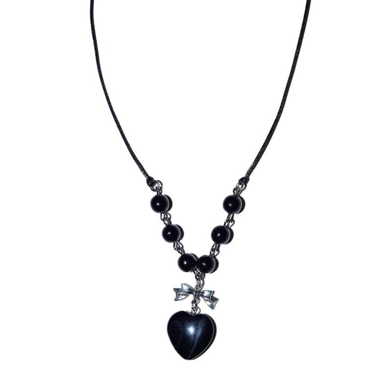 Fashion Heart Bowknot Pendant Necklace Punk Beaded Necklace Temperament Clavicle Chain Necklace Choker Jewelry Gift 1
Fashion Heart Bowknot Pendant Necklace Punk Beaded Necklace Temperament Clavicle Chain Necklace Choker Jewelry Gift 1