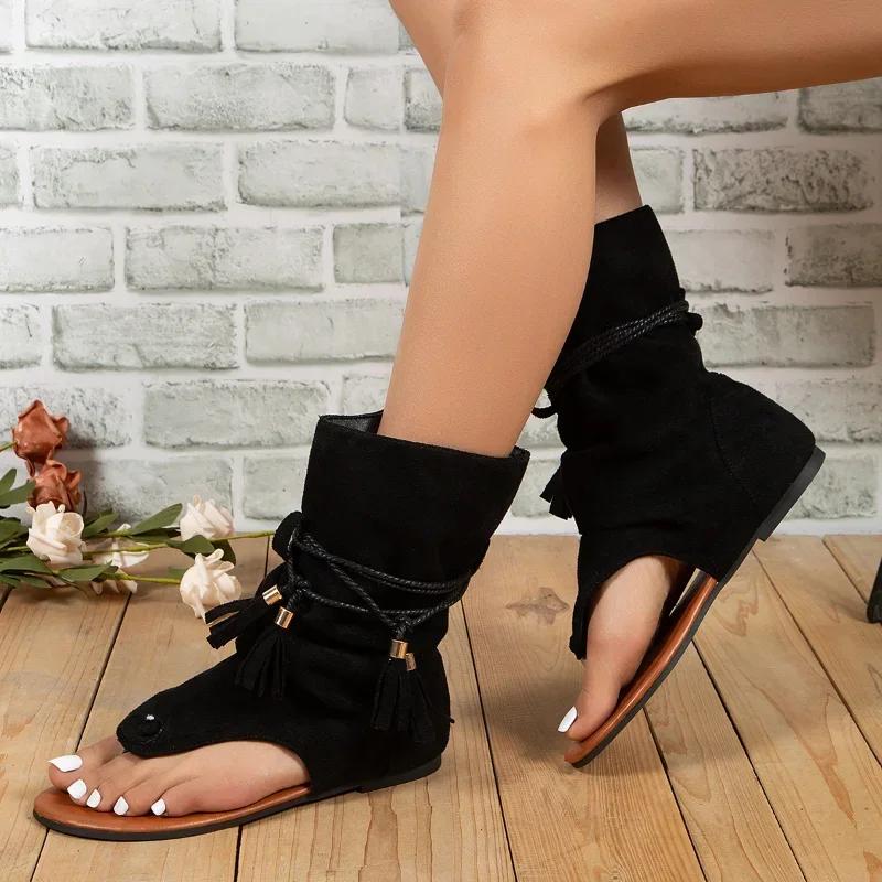 Women Summer Boots Open Toe Flat Sandals Tassel Design Roman Sandal Elegant Shoes Plus Size 35-43 Comfortable 43 чорний
Women Summer Boots Open Toe Flat Sandals Tassel Design Roman Sandal Elegant Shoes Plus Size 35-43 Comfortable 43 чорний