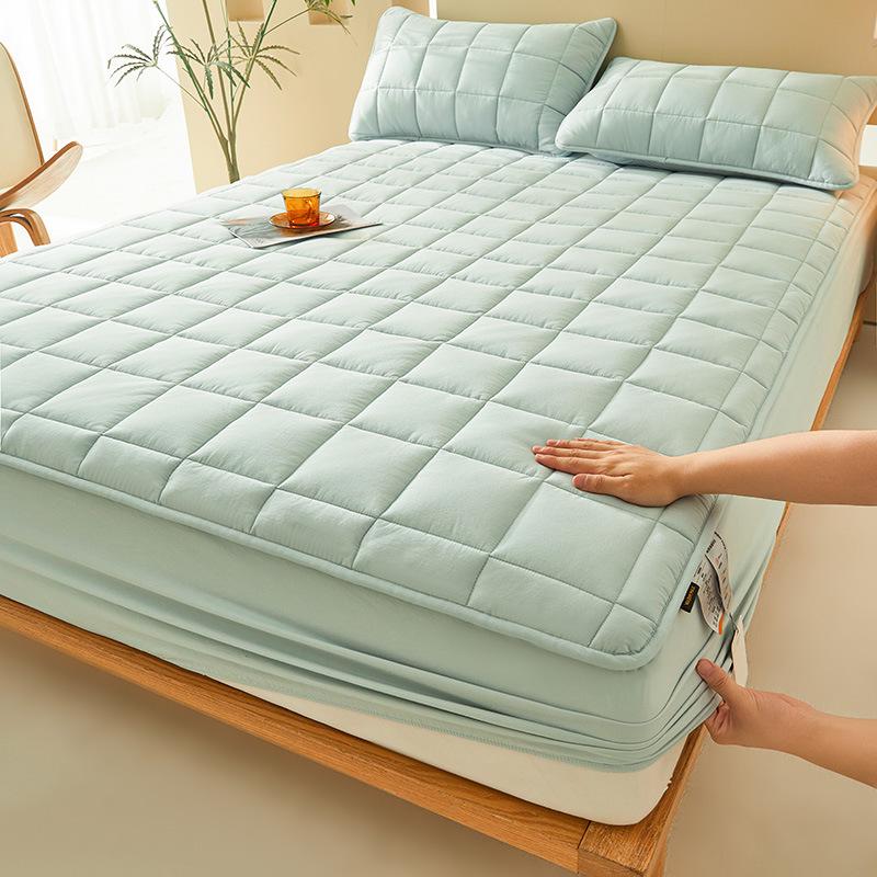 100% Washed Cotton Quilted Bed Skirt: Double-Sided Crystal Velvet Thick Mattress Protector One Pair Pillowcases
100% Washed Cotton Quilted Bed Skirt: Double-Sided Crystal Velvet Thick Mattress Protector One Pair Pillowcases