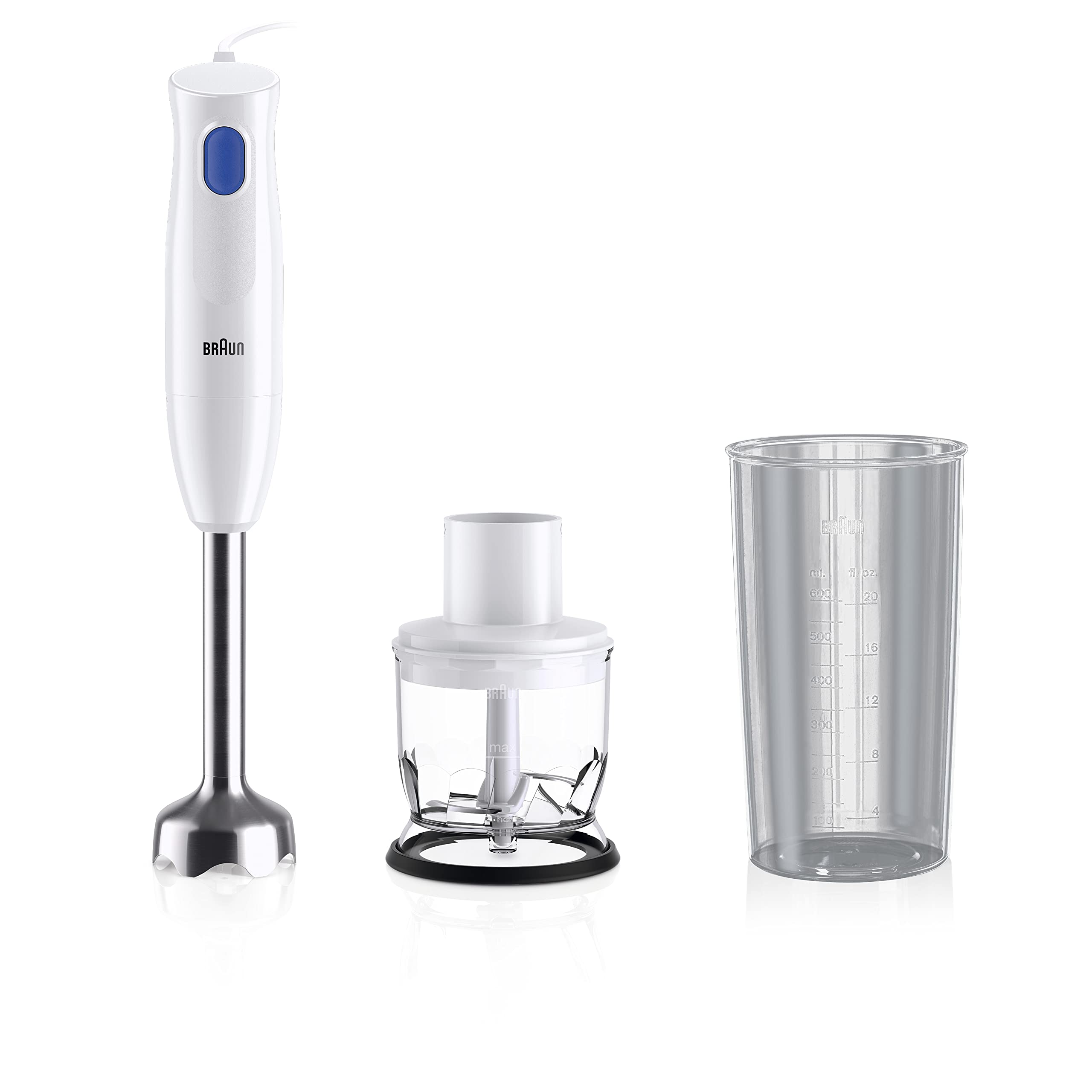 Braun Hand Blender 1 MQ10201MWH Baby Food Easy Time 3 Functions in Easy to German Design Multi-Quick Lightweight, Compact, Preparation, Smoothie,
Braun Hand Blender 1 MQ10201MWH Baby Food Easy Time 3 Functions in Easy to German Design Multi-Quick Lightweight, Compact, Preparation, Smoothie,