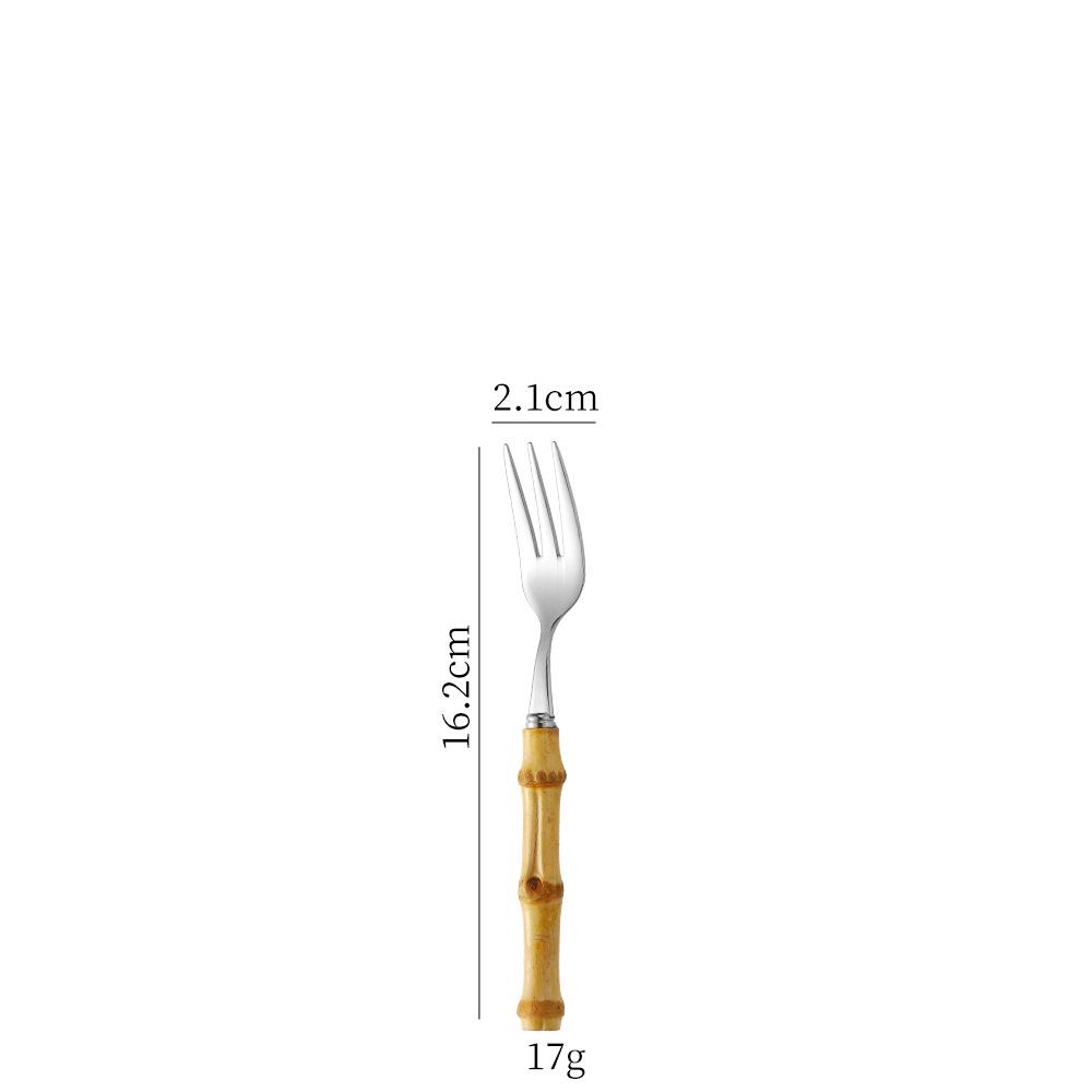 304 Stainless Steel Cutlery Set with Retro Bamboo Handles - Includes Steak Knife, Fork, Dessert Spoon, and Soup Ladle
304 Stainless Steel Cutlery Set with Retro Bamboo Handles - Includes Steak Knife, Fork, Dessert Spoon, and Soup Ladle