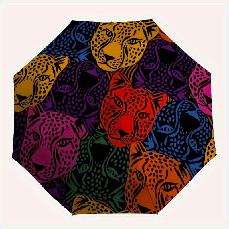 1pc Colorful Leopard Print Automatic Folding Umbrella, Portable & Foldable Design with 8 Ribs, Casual Outdoor Accessory Halloween and Christ
1pc Colorful Leopard Print Automatic Folding Umbrella, Portable & Foldable Design with 8 Ribs, Casual Outdoor Accessory Halloween and Christ
