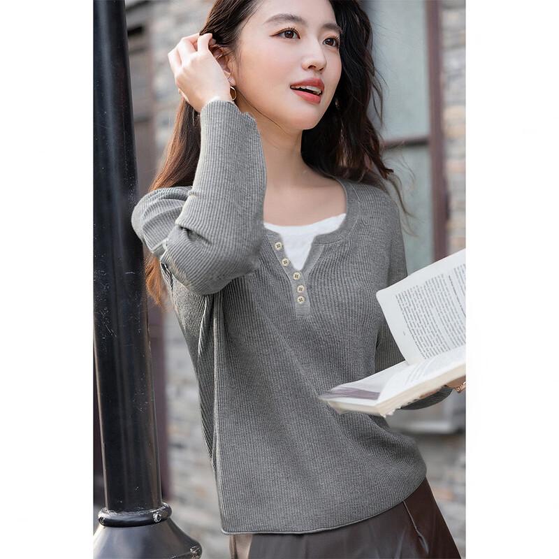 Mokana Women s Fashion Faux Two-Piece Long Sleeve Knit Top One Size
Mokana Women s Fashion Faux Two-Piece Long Sleeve Knit Top One Size
