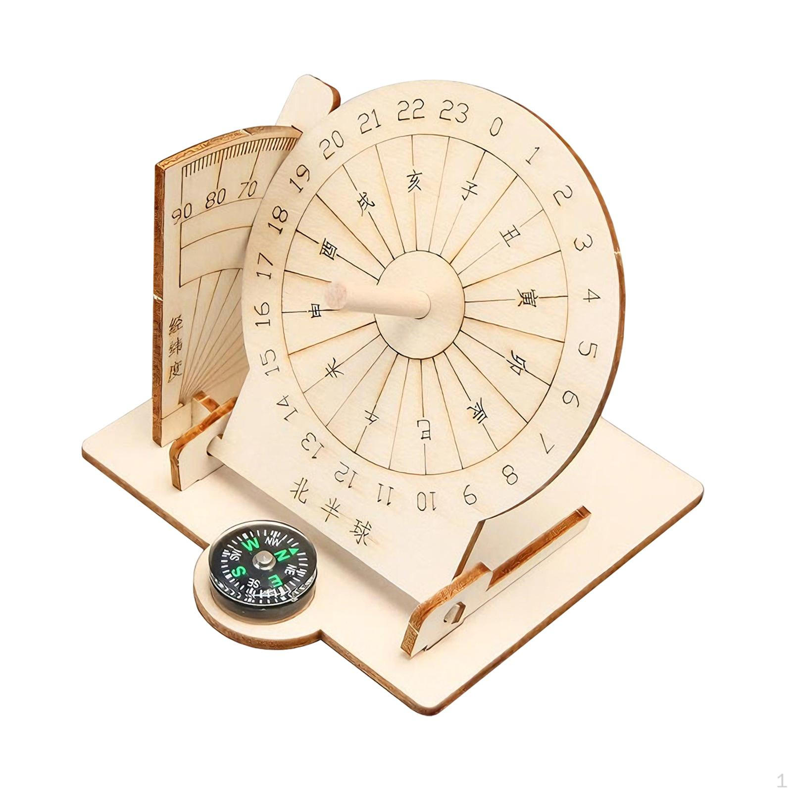 Wooden Sundial Model Desktop Ornament, DIY Assembly, Ancient Timer Educational Toy, Building
Wooden Sundial Model Desktop Ornament, DIY Assembly, Ancient Timer Educational Toy, Building