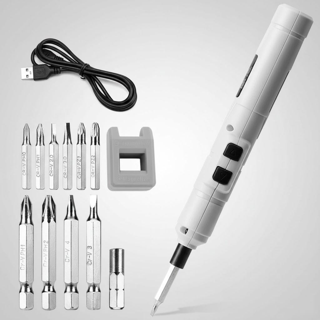 USB Cordless Mini Electric Screwdriver Drill Kit with Bits Flexible Shaft Lightweight Durable Forward Reverse
USB Cordless Mini Electric Screwdriver Drill Kit with Bits Flexible Shaft Lightweight Durable Forward Reverse