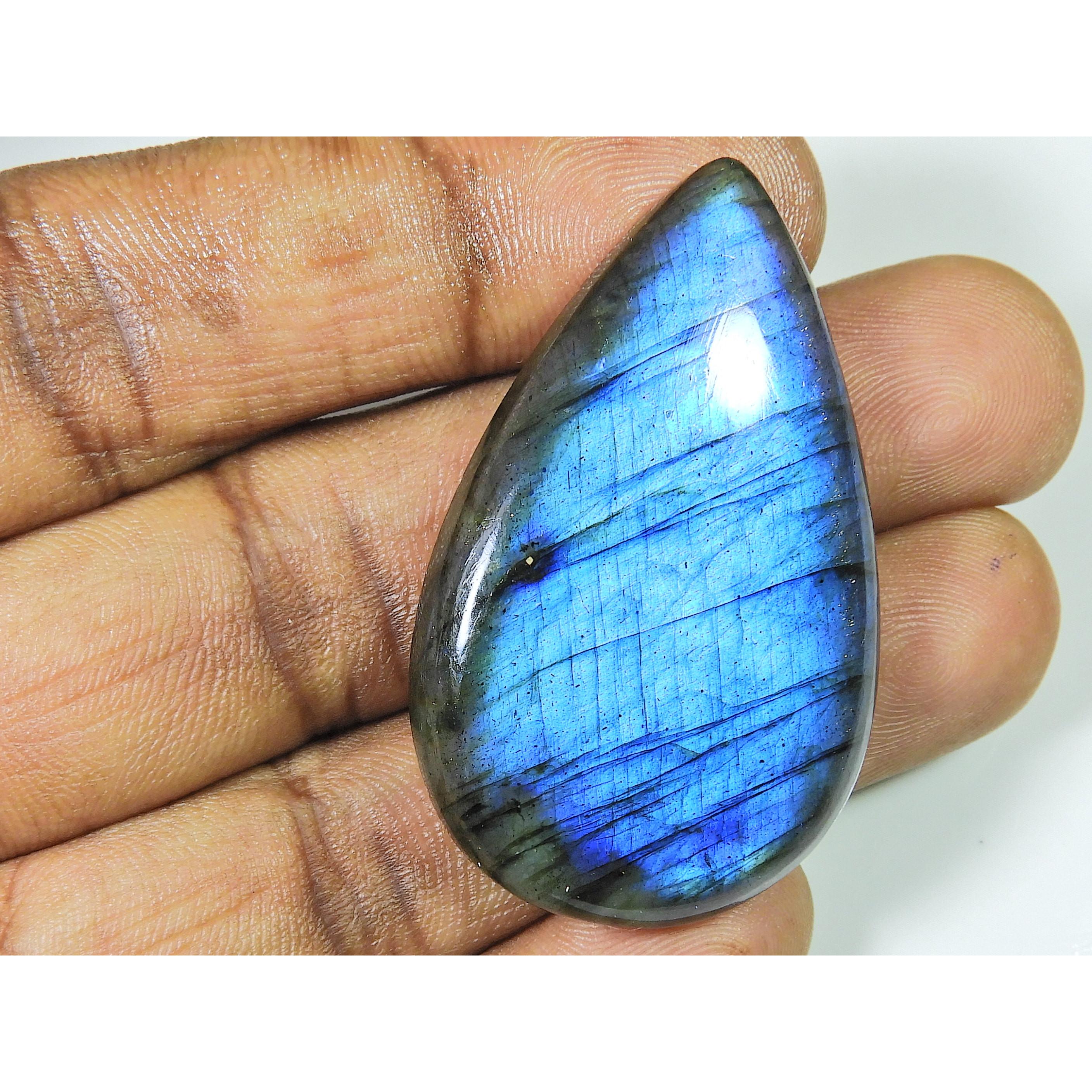 78Cts. Peacock Blue Labradorite Pear Cabochon Natural Gemstone 29X46X07 MM SK-1192
78Cts. Peacock Blue Labradorite Pear Cabochon Natural Gemstone 29X46X07 MM SK-1192