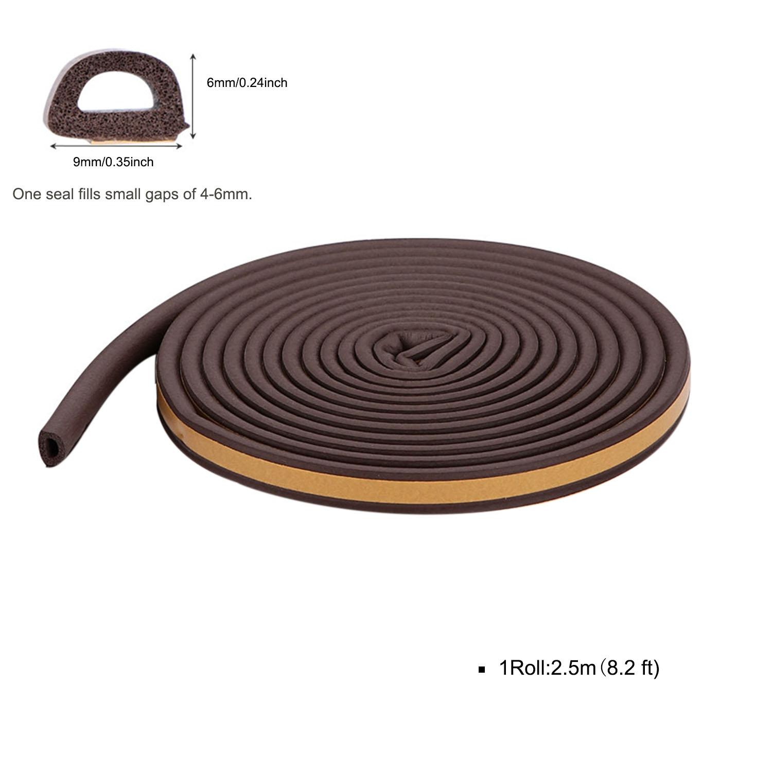 5M Door & Window Weather Stripping, Soundproof Insulation Seal Strip with Self-Adhesive Rubber Collision Protection D-type Brown
5M Door & Window Weather Stripping, Soundproof Insulation Seal Strip with Self-Adhesive Rubber Collision Protection D-type Brown