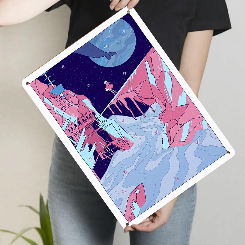 Dreamy Planet Explorer Metal Wall Art Pink Mountain Starry Sky Whale Decor Home Decorative Hanging Painting 20x30cm(7.8x11.8inch)
Dreamy Planet Explorer Metal Wall Art Pink Mountain Starry Sky Whale Decor Home Decorative Hanging Painting 20x30cm(7.8x11.8inch)