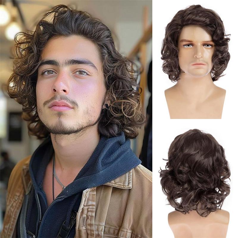 Synthetic Short Curly Wigs for Men Dark Brown Hair Wig with Bangs Fashion Perm Curls Hairstyle Natural Male Wigs Daily Cosplay
Synthetic Short Curly Wigs for Men Dark Brown Hair Wig with Bangs Fashion Perm Curls Hairstyle Natural Male Wigs Daily Cosplay