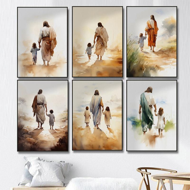 Jesus Christ Walking with A Child,poster Bible Art Canvas Painting Christian Wall Art Picture for Living Room Home Decor 21cm×30cm NoFrame
Jesus Christ Walking with A Child,poster Bible Art Canvas Painting Christian Wall Art Picture for Living Room Home Decor 21cm×30cm NoFrame