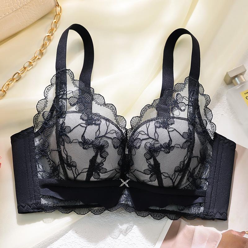 Lace thick cup, small chest shows large collection of secondary breasts, anti-sagging bra cover gathers, no steel ring, new model 38/85ab through cup чорний
Lace thick cup, small chest shows large collection of secondary breasts, anti-sagging bra cover gathers, no steel ring, new model 38/85ab through cup чорний