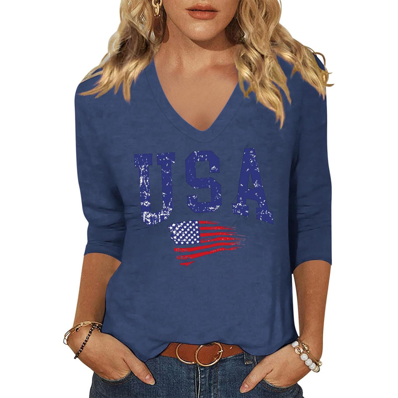 Women Casual V Neck Long Sleeve Top USA Letter Print Lightweight Loose Fit Pullover Shirt for Everyday Wear and Holiday Events XXXL синій
Women Casual V Neck Long Sleeve Top USA Letter Print Lightweight Loose Fit Pullover Shirt for Everyday Wear and Holiday Events XXXL синій