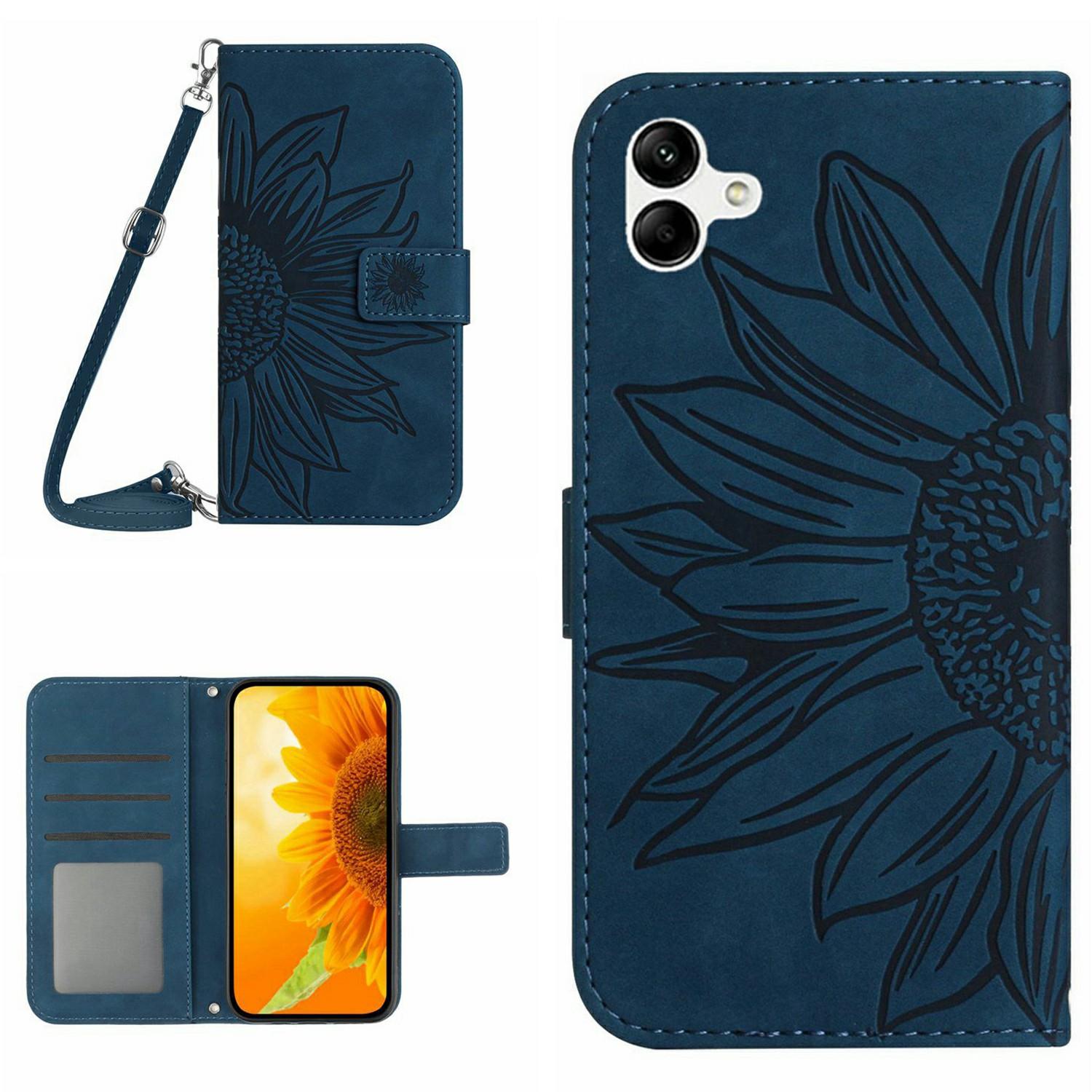 For Samsung Galaxy A06 5G Case Sunflower Imprint PU Leather Phone Cover with Long Strap Dark Blue
For Samsung Galaxy A06 5G Case Sunflower Imprint PU Leather Phone Cover with Long Strap Dark Blue