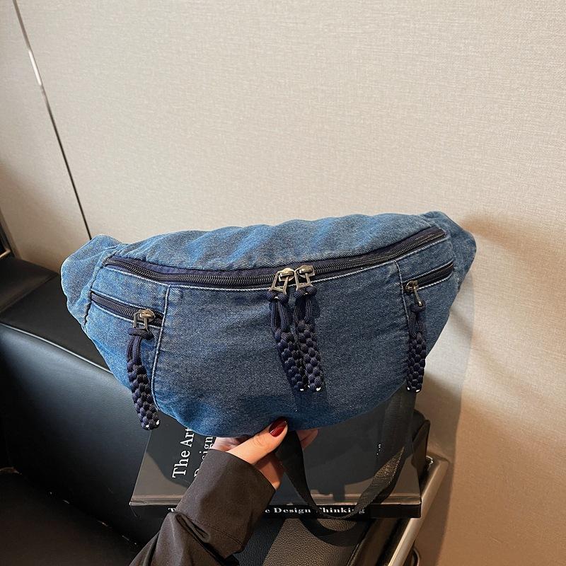 Breast bag women s super fire versatile denim messenger bag boys street trendy fanny pack sports cycling casual shoulder bag
Breast bag women s super fire versatile denim messenger bag boys street trendy fanny pack sports cycling casual shoulder bag