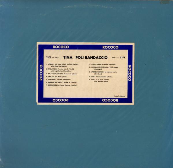 LP Record TINA POLIRANDACCIO Tina PoliRandaccio 5378 Rococo Records Canada Classical Used
LP Record TINA POLIRANDACCIO Tina PoliRandaccio 5378 Rococo Records Canada Classical Used