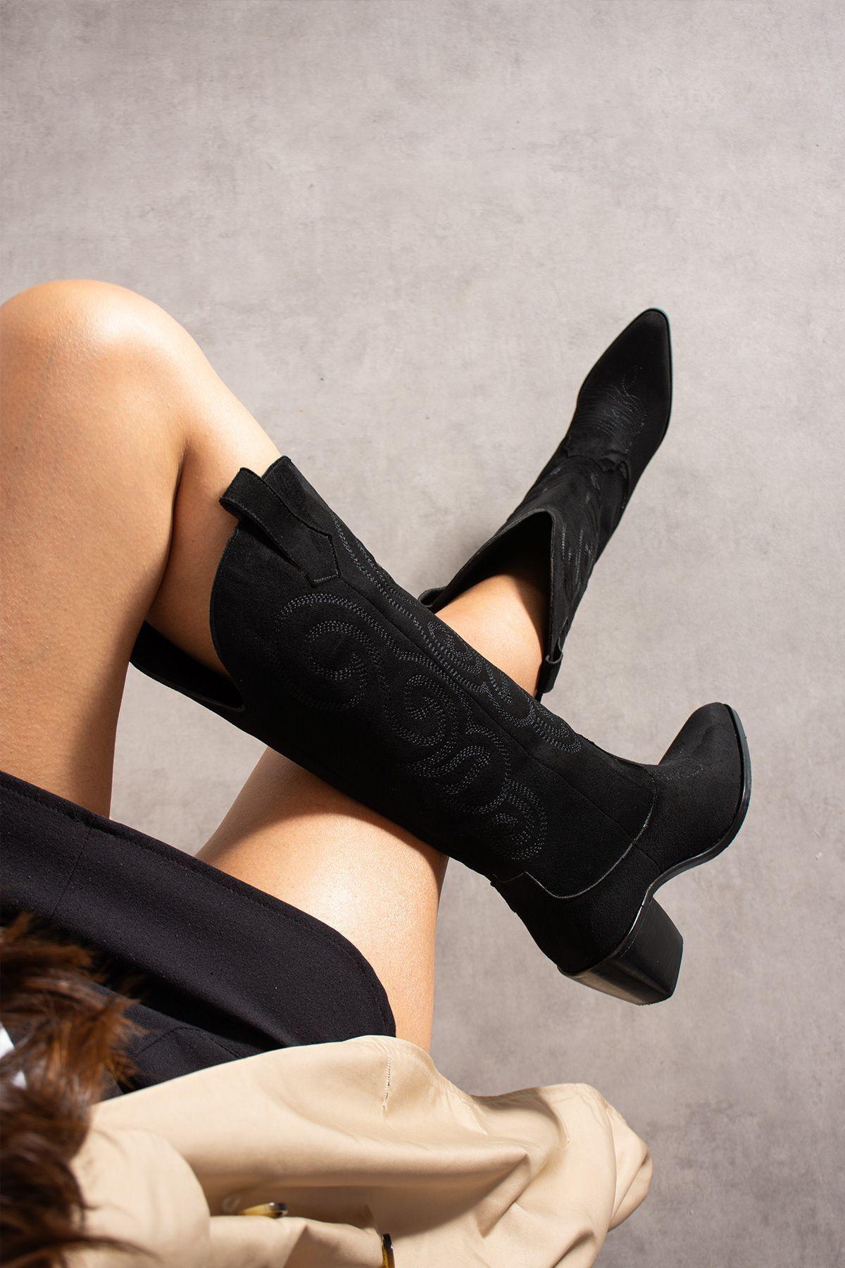 Women Modern Stylish Fashion Boots Boots Faux Leather Suede Western Boots Black Suede 37
Women Modern Stylish Fashion Boots Boots Faux Leather Suede Western Boots Black Suede 37