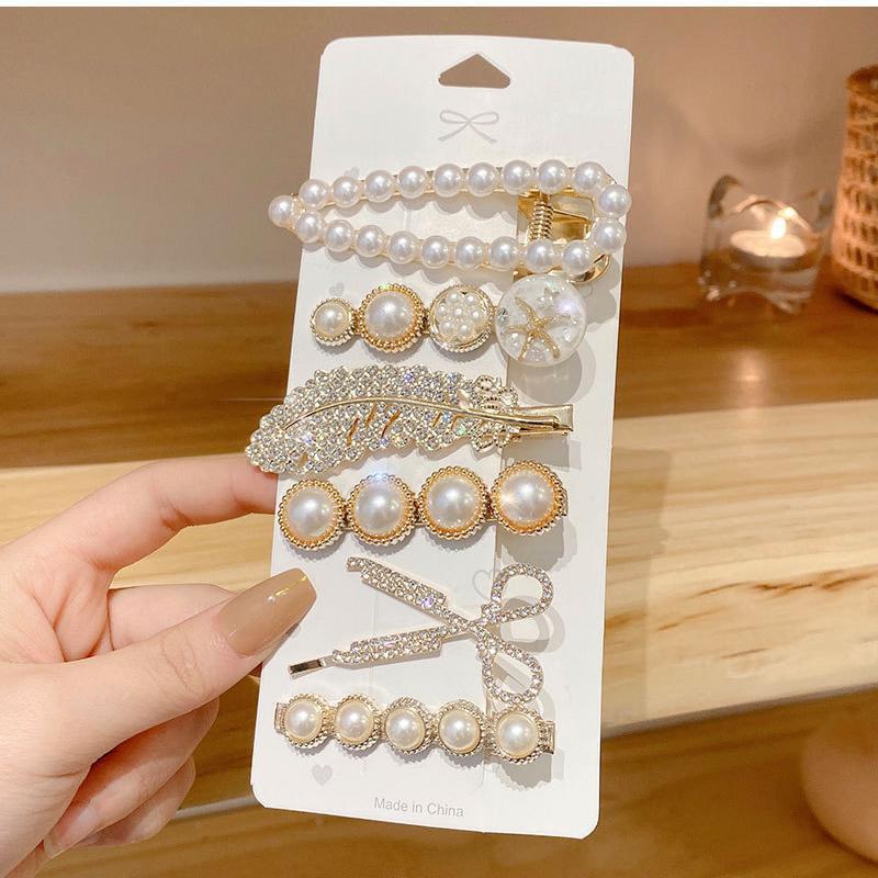 6pcs Delicate Rhinestone Feather Hair Clips Ladies Elegant Faux Pearl Hairpins Costume for Party Banquet Makeup Accessories
6pcs Delicate Rhinestone Feather Hair Clips Ladies Elegant Faux Pearl Hairpins Costume for Party Banquet Makeup Accessories