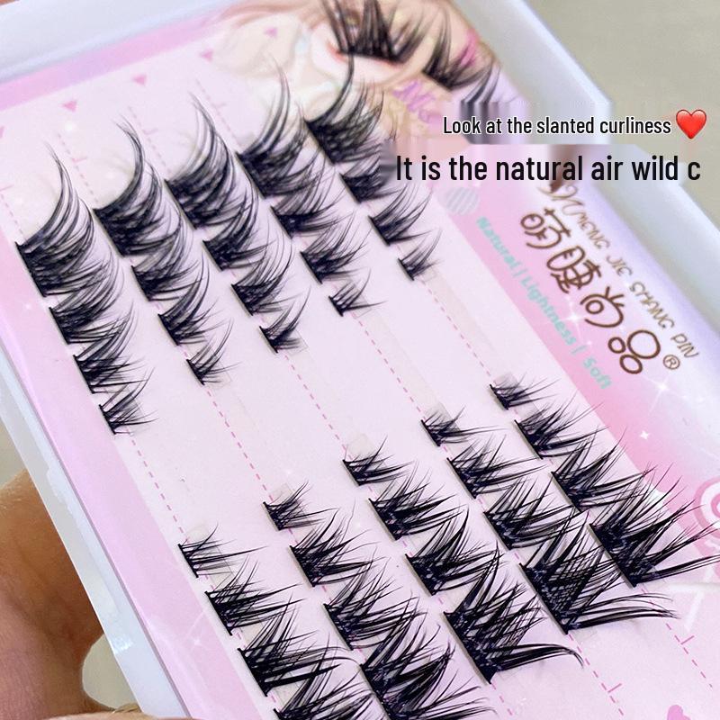 Segmented Slanted Fox Eye False Eyelashes - Black Thin Stem, Natural Messy Style, Single Cluster.
Segmented Slanted Fox Eye False Eyelashes - Black Thin Stem, Natural Messy Style, Single Cluster.