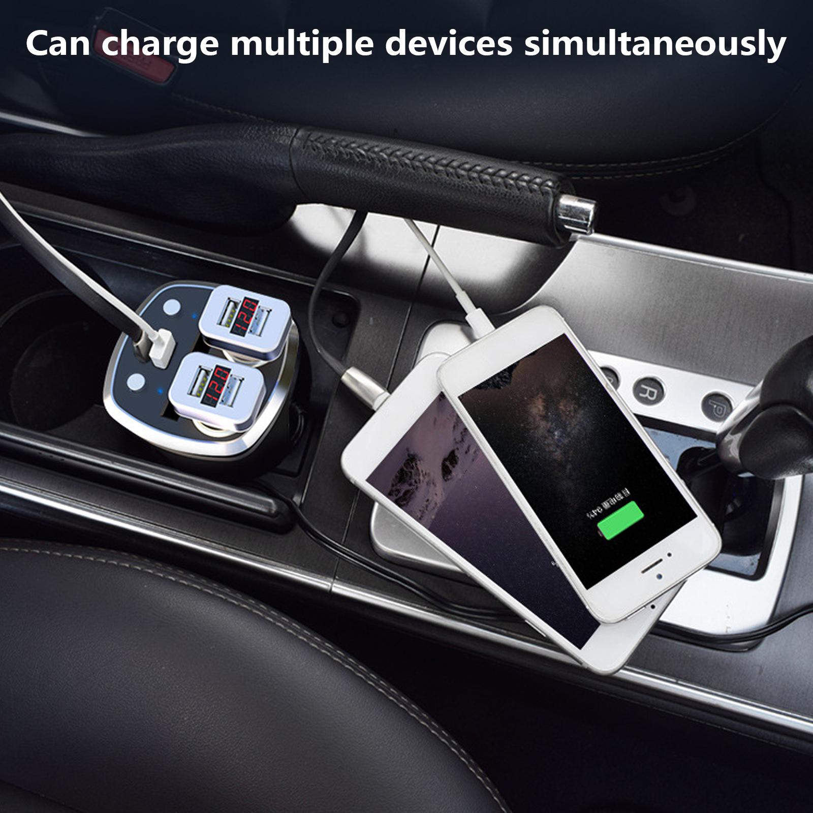 4 in 1 Car Charger Charging Adapter Splitter Fast Car Charger with 2 USB Port 2 Charging Adapter for Phone A
4 in 1 Car Charger Charging Adapter Splitter Fast Car Charger with 2 USB Port 2 Charging Adapter for Phone A