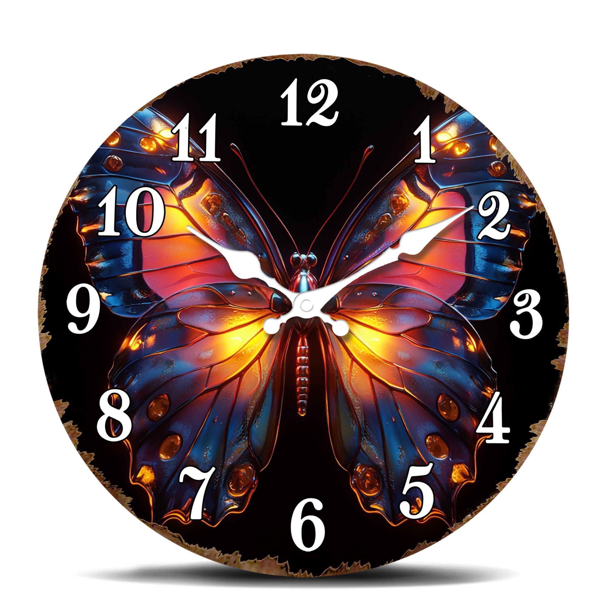 Glowing Butterfly with Fiery Hues Wall Clock, Insect Theme Silent Quartz Clock, Striking Decorative Round Timepiece for Art Love 10 inch
Glowing Butterfly with Fiery Hues Wall Clock, Insect Theme Silent Quartz Clock, Striking Decorative Round Timepiece for Art Love 10 inch