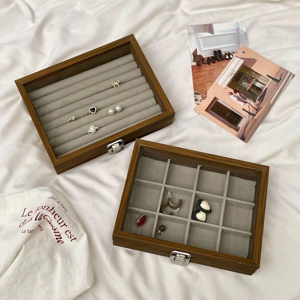 Square Jewelry Organizer Large Capacity Ring Display Holder Wooden Jewelry Box Jewelry Storage Style 2
Square Jewelry Organizer Large Capacity Ring Display Holder Wooden Jewelry Box Jewelry Storage Style 2