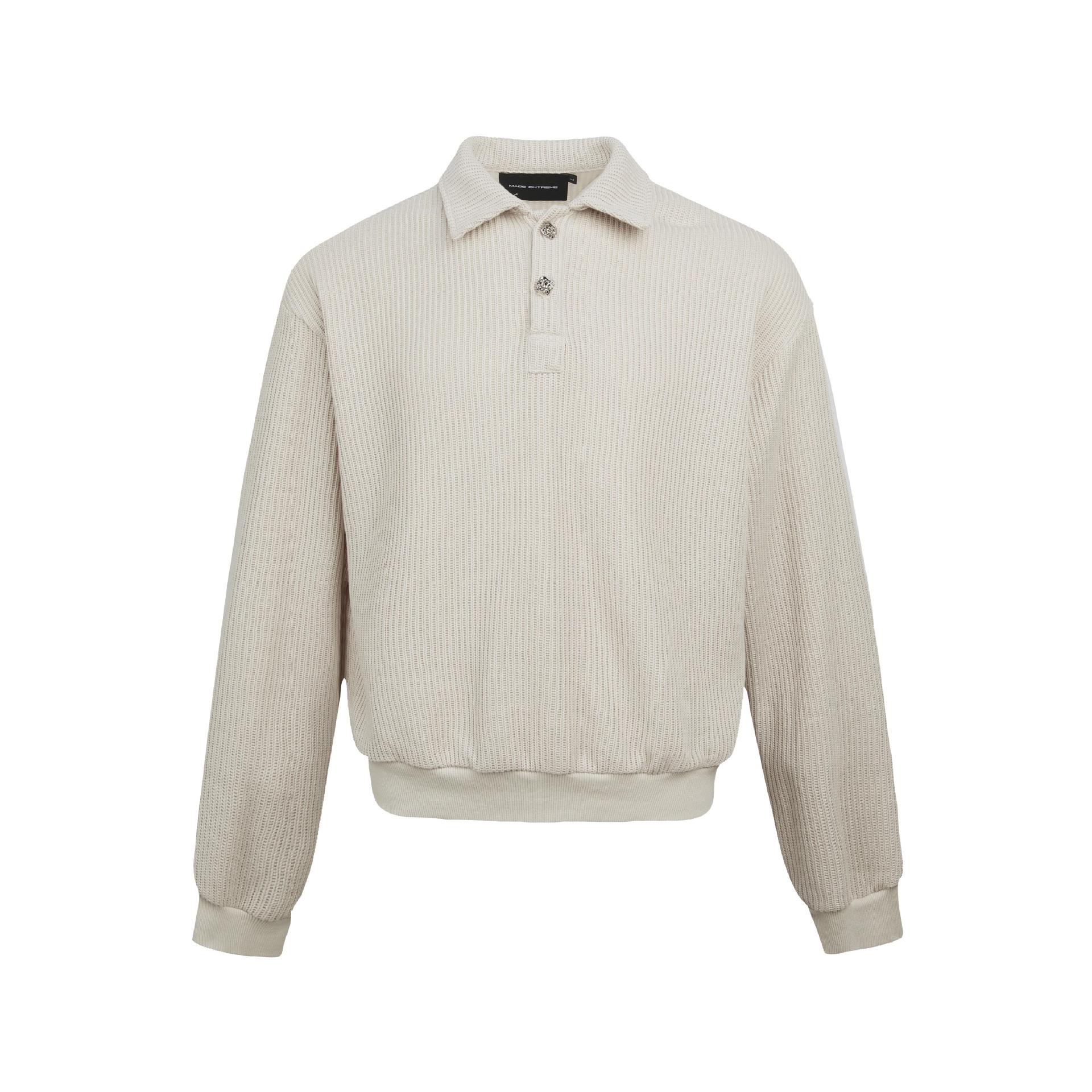 MADEEXTREME 380g Textured Vintage Preserved Flower Button Knit Long Sleeve Polo with Turn-Down Collar
MADEEXTREME 380g Textured Vintage Preserved Flower Button Knit Long Sleeve Polo with Turn-Down Collar