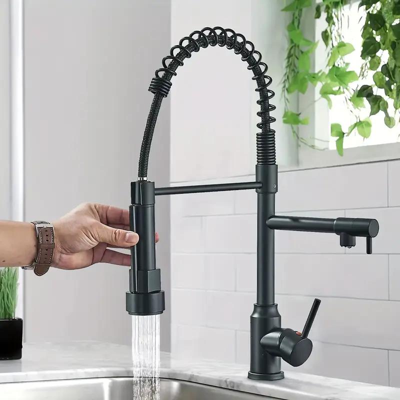 Black/Silver/Chrome Kitchen Faucet with Pull-Down Sprayer, Deck Mount Hot and Cold Water Mixer Faucet, Dual Spout Faucet, Crane чёрный
Black/Silver/Chrome Kitchen Faucet with Pull-Down Sprayer, Deck Mount Hot and Cold Water Mixer Faucet, Dual Spout Faucet, Crane чёрный