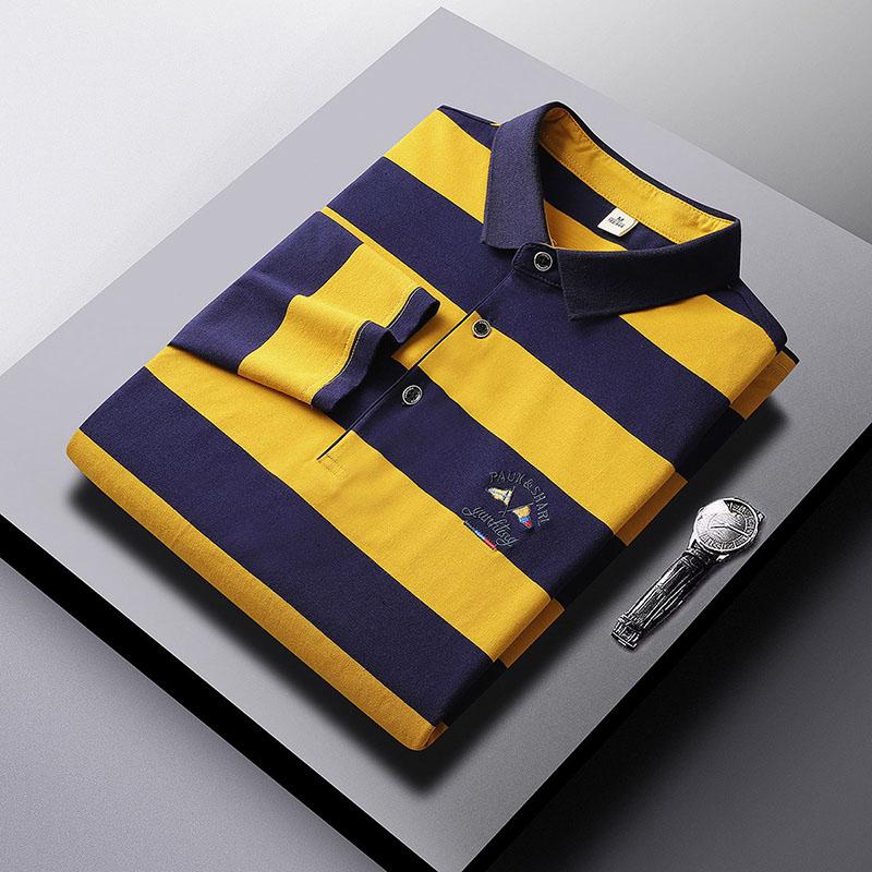 Spring and Autumn New Men s Long Sleeve T-shirt Striped Cotton Business Collar Men s Polo Shirt 4XL зелений
Spring and Autumn New Men s Long Sleeve T-shirt Striped Cotton Business Collar Men s Polo Shirt 4XL зелений