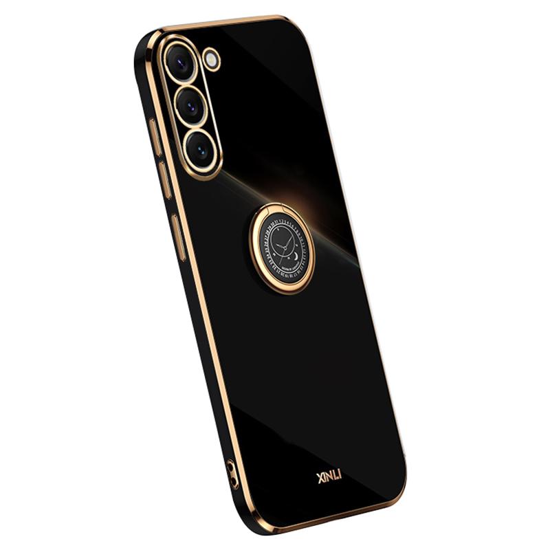 XINLI For Samsung Galaxy S24+ Cover Golden Edge TPU Phone Case with Ring Kickstand Black
XINLI For Samsung Galaxy S24+ Cover Golden Edge TPU Phone Case with Ring Kickstand Black