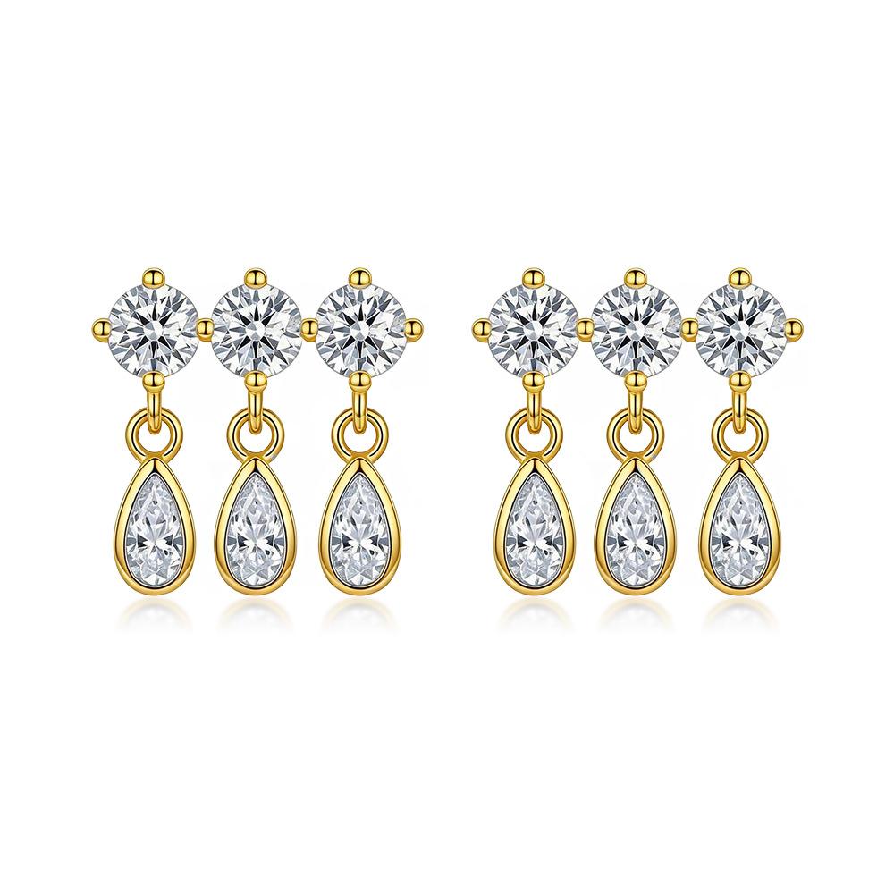 925 Sterling Silver Moissanite Drop Earrings for Women, Triple Round & Pear Cut Dangle Bridal Wedding Jewelry золотой
925 Sterling Silver Moissanite Drop Earrings for Women, Triple Round & Pear Cut Dangle Bridal Wedding Jewelry золотой