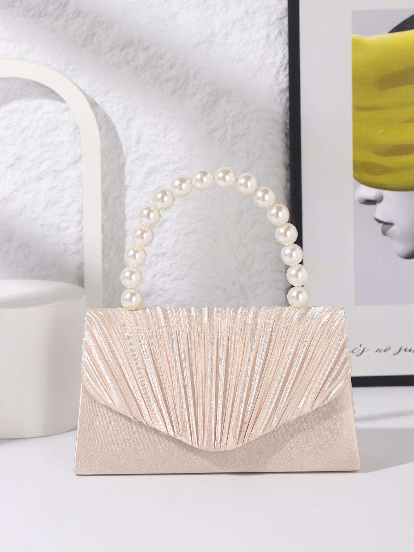 Luxury Pleated Evening Crossbody Clutch with Pearls
Luxury Pleated Evening Crossbody Clutch with Pearls