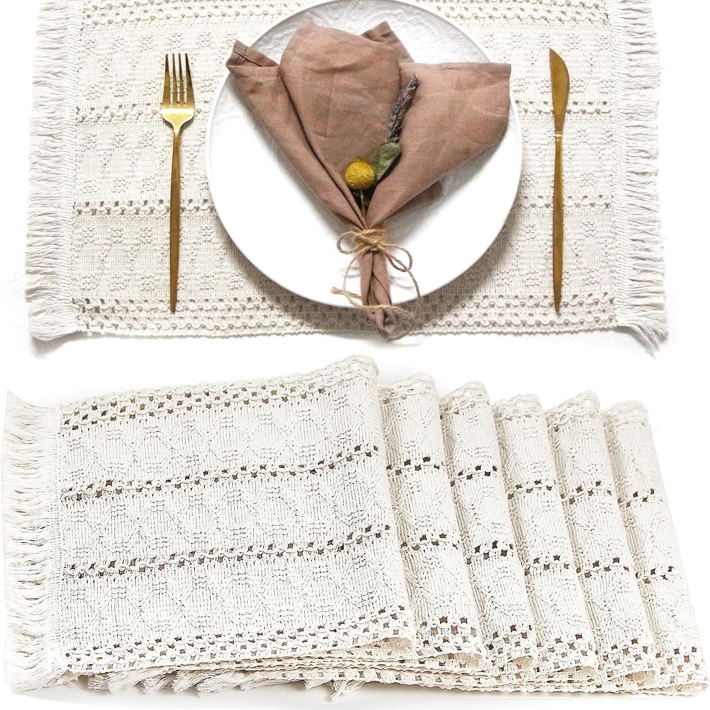Bohemian placemat cotton burlap lace woven table decoration party home furnishings (White,30*50) білий
Bohemian placemat cotton burlap lace woven table decoration party home furnishings (White,30*50) білий