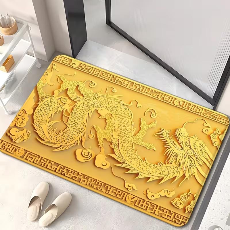 Yin Yang Dragon Christmas Door Mat Black Gold Dragon Design Mat Suitable Bathroom Camping Picnic Decoration Christmas Decoration 40cm x 60cm
Yin Yang Dragon Christmas Door Mat Black Gold Dragon Design Mat Suitable Bathroom Camping Picnic Decoration Christmas Decoration 40cm x 60cm