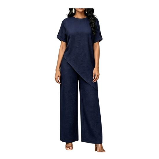 Women s Summer Casual 2 Piece Sets Short Sleeve Crew Neck Asymmetry Hem Top And Long Pants Lounge Outfits M темно-синий
Women s Summer Casual 2 Piece Sets Short Sleeve Crew Neck Asymmetry Hem Top And Long Pants Lounge Outfits M темно-синий