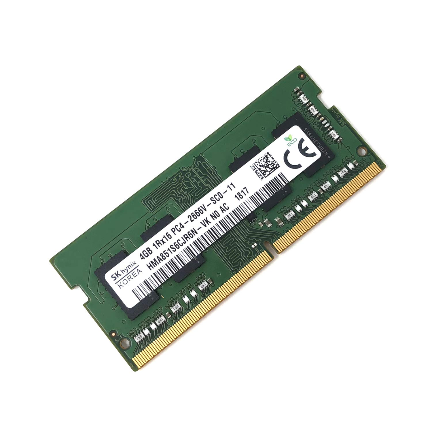 SK hynix HMA851S6CJR6N VK DDR4 at 2666MHz 260pin SDRAM SODIMM Single Kit Laptop Memory OEM 4GB - Non-ECC PC4-2666V -
SK hynix HMA851S6CJR6N VK DDR4 at 2666MHz 260pin SDRAM SODIMM Single Kit Laptop Memory OEM 4GB - Non-ECC PC4-2666V -