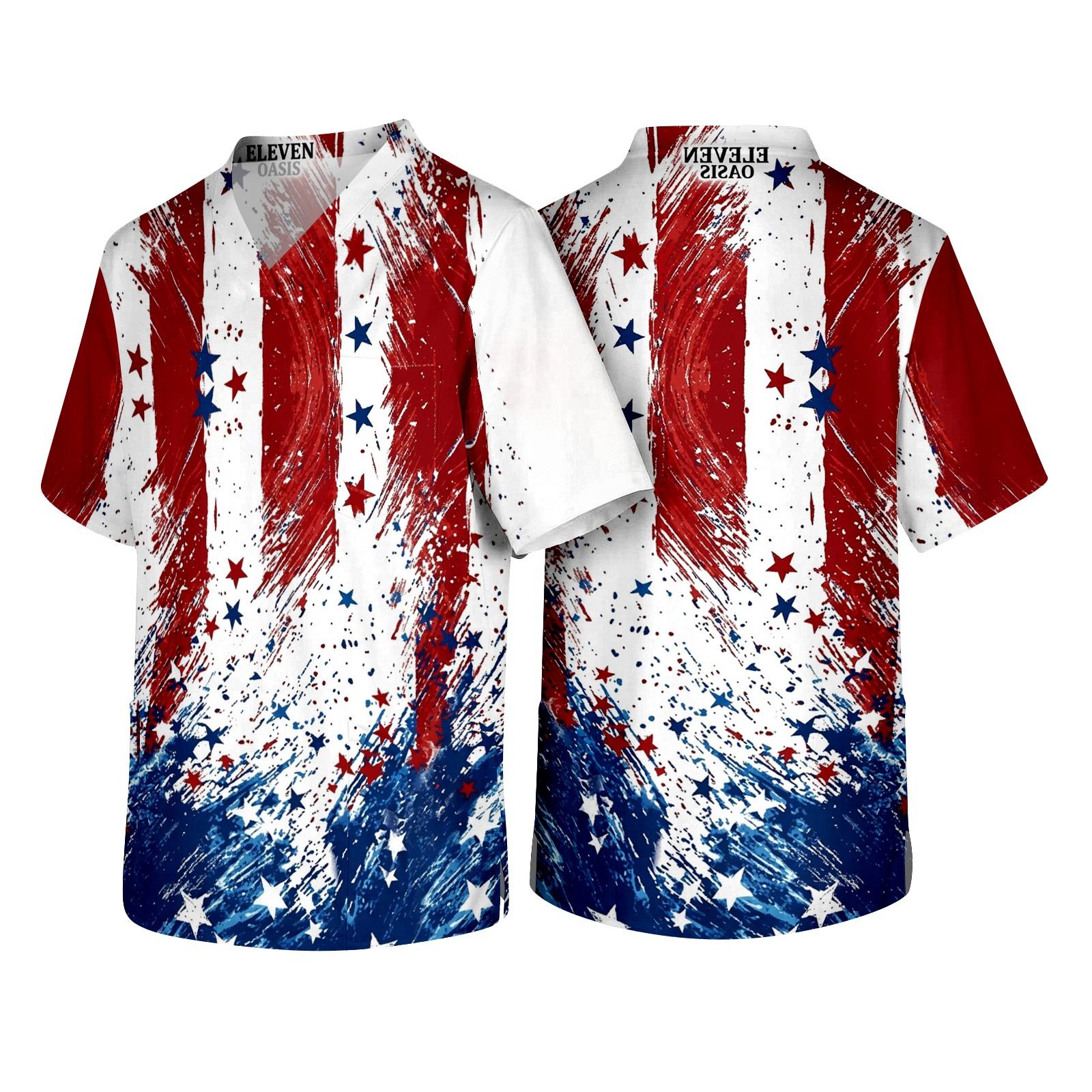 Men s V Neck Short Sleeve Scrub Top with Chest Pocket Medical Workwear Independence Day Print Comfortable Fit XXXL
Men s V Neck Short Sleeve Scrub Top with Chest Pocket Medical Workwear Independence Day Print Comfortable Fit XXXL