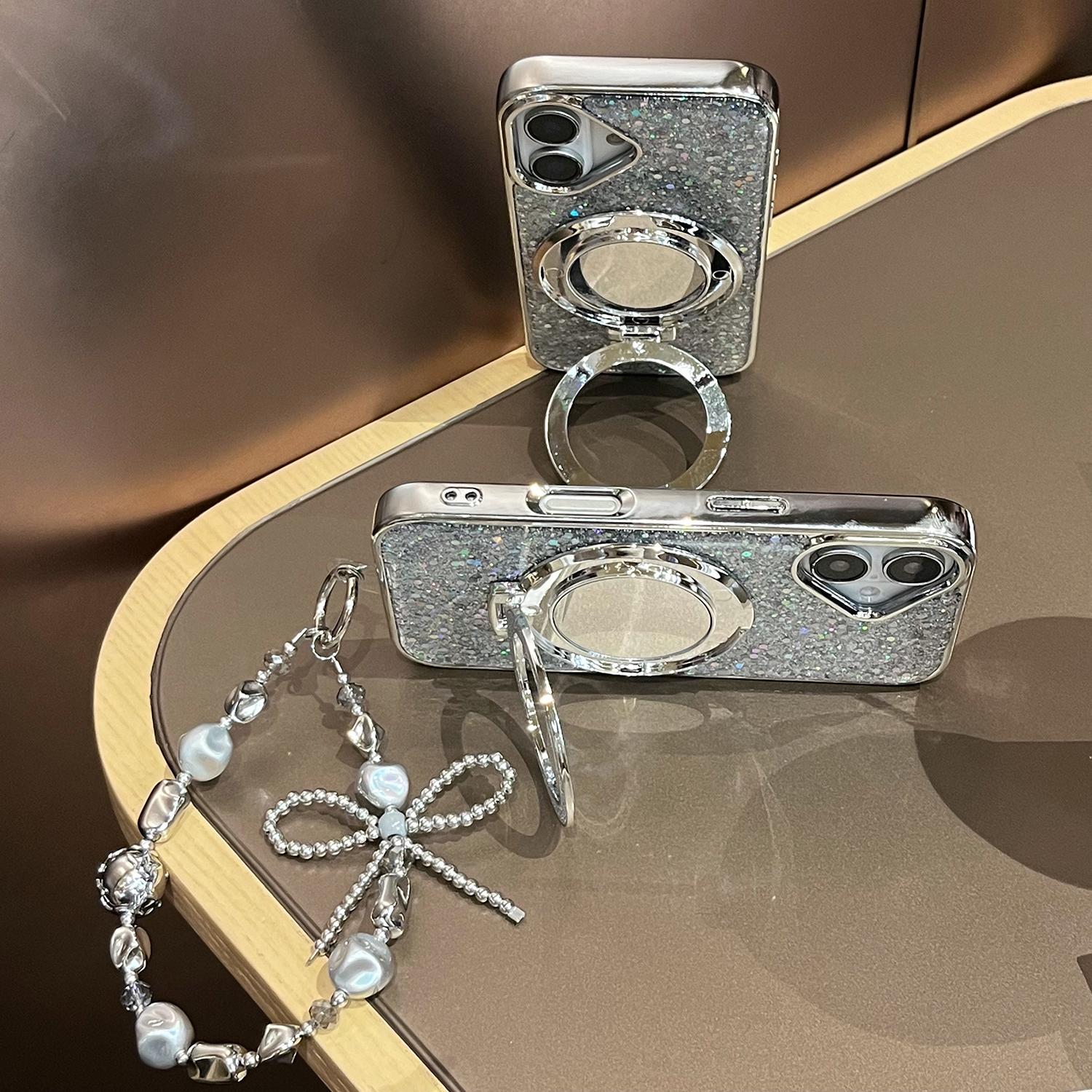 iPhone 16 Case with Makeup Mirror Kickstand,Strap Glitter Epoxy Electroplated Phone Cover A
iPhone 16 Case with Makeup Mirror Kickstand,Strap Glitter Epoxy Electroplated Phone Cover A