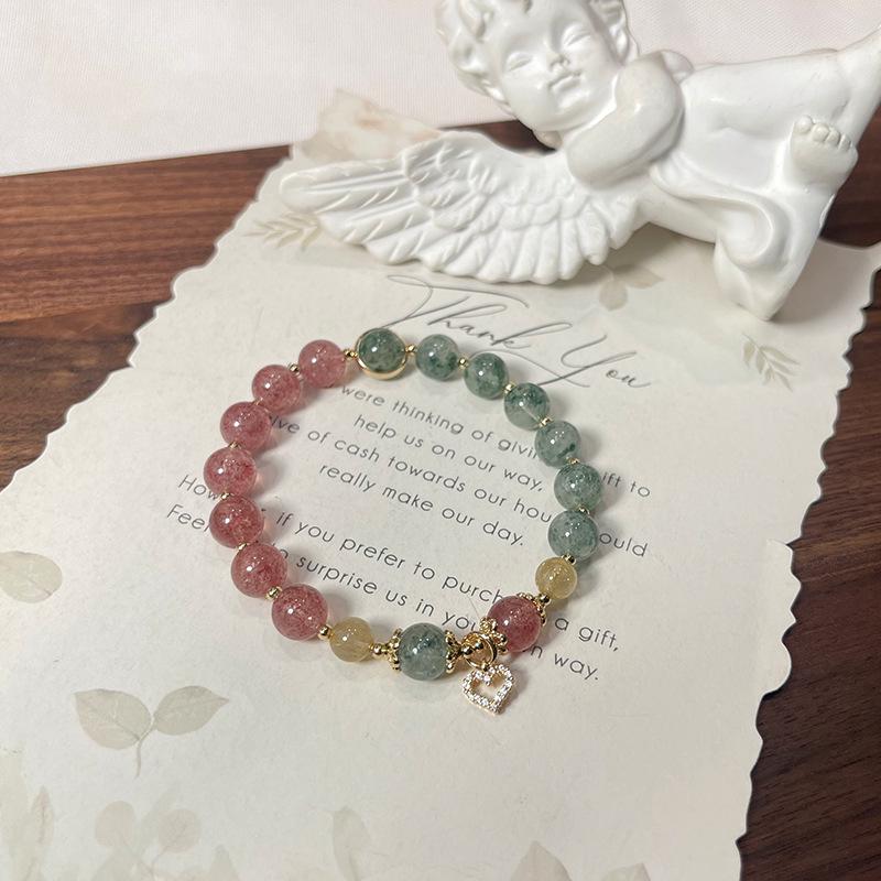Qiaoen Green & Strawberry Crystal Beaded Bracelet with Golden Rutilated Quartz 15-16 cm Wrist
Qiaoen Green & Strawberry Crystal Beaded Bracelet with Golden Rutilated Quartz 15-16 cm Wrist