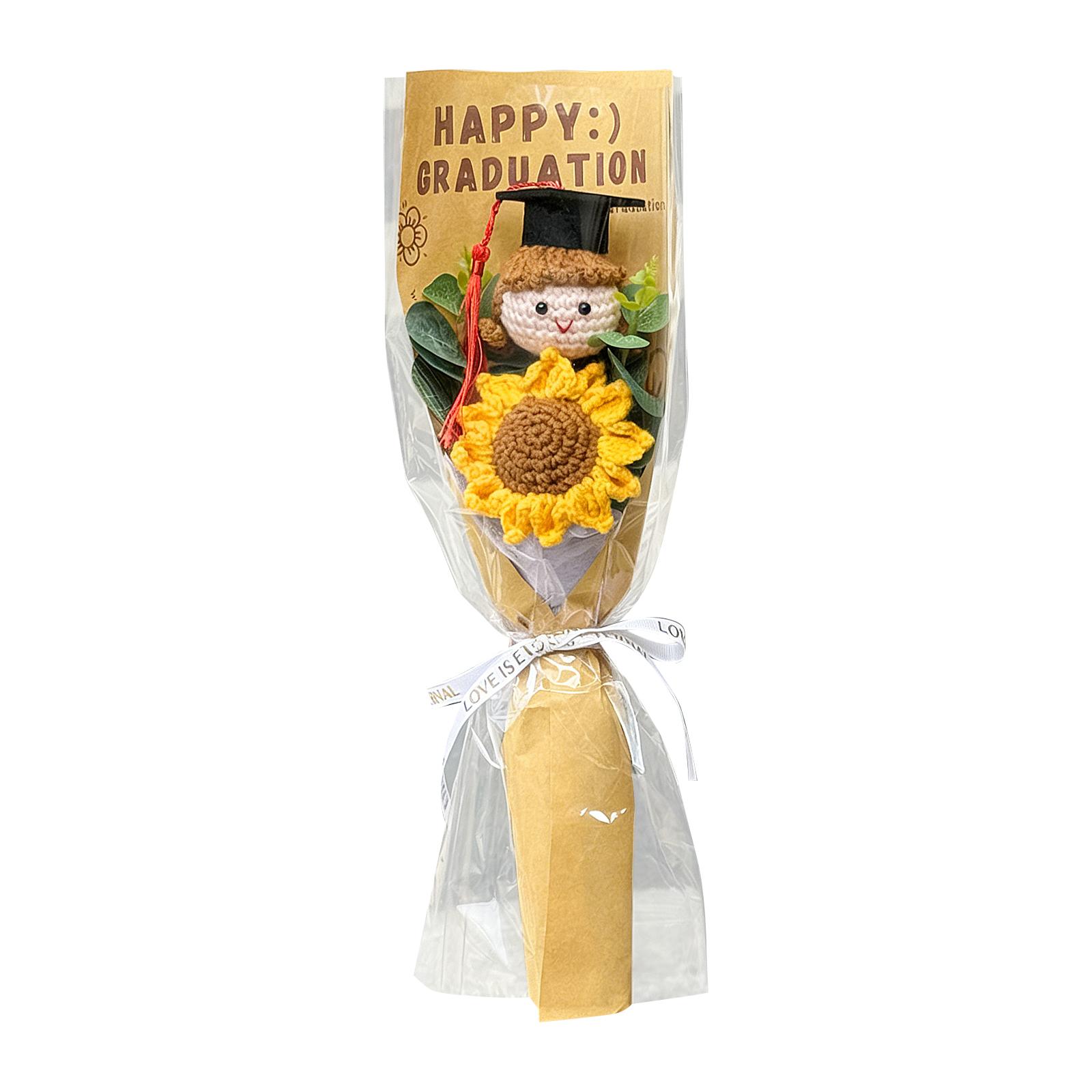 Handmade Crochet Sunflower Bouquet with Graduation Doll Creative Yarn Flower Gift for Students Teachers Graduation Event One Size
Handmade Crochet Sunflower Bouquet with Graduation Doll Creative Yarn Flower Gift for Students Teachers Graduation Event One Size