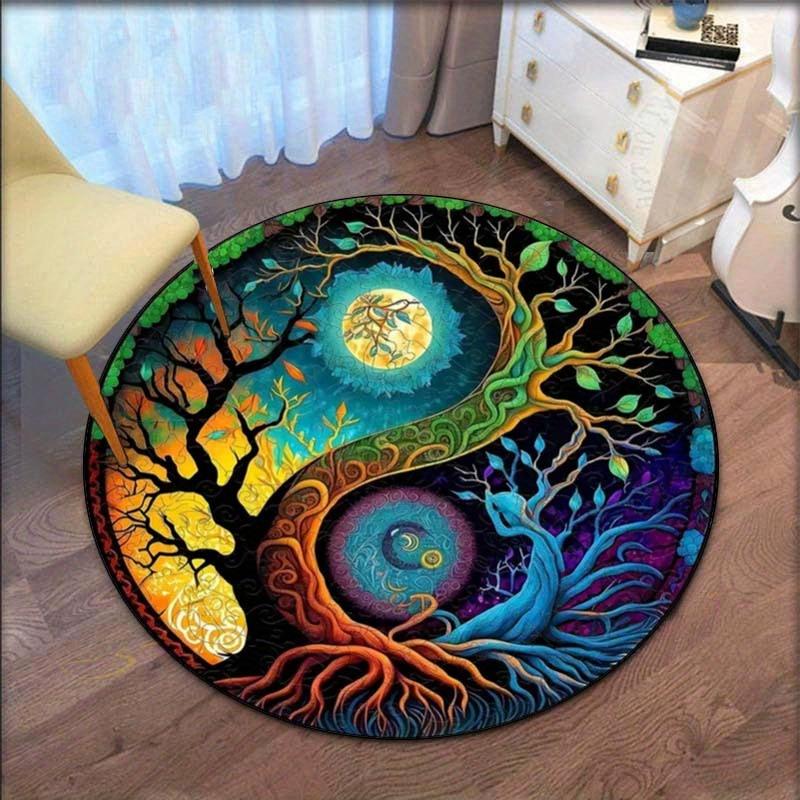 Round Crystal Velvet Rug Yin Yang Tree of Life Mandala Art Floor Mat Spiritual Meditation Room Decor Psychedelic Colorful Design 60cmx60cm
Round Crystal Velvet Rug Yin Yang Tree of Life Mandala Art Floor Mat Spiritual Meditation Room Decor Psychedelic Colorful Design 60cmx60cm