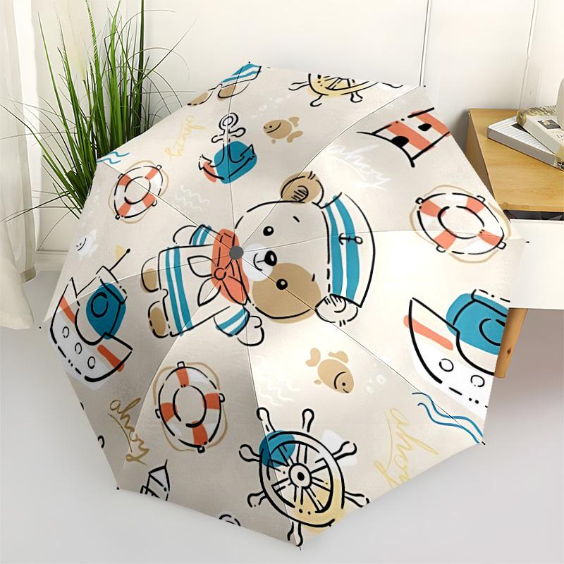 1pc Nautical Bear Automatic Opening/Closing Folding Umbrella with 8 Ribs, Plastic Handle, Windproof Portable Sunshade Umbrella yy251222184
1pc Nautical Bear Automatic Opening/Closing Folding Umbrella with 8 Ribs, Plastic Handle, Windproof Portable Sunshade Umbrella yy251222184