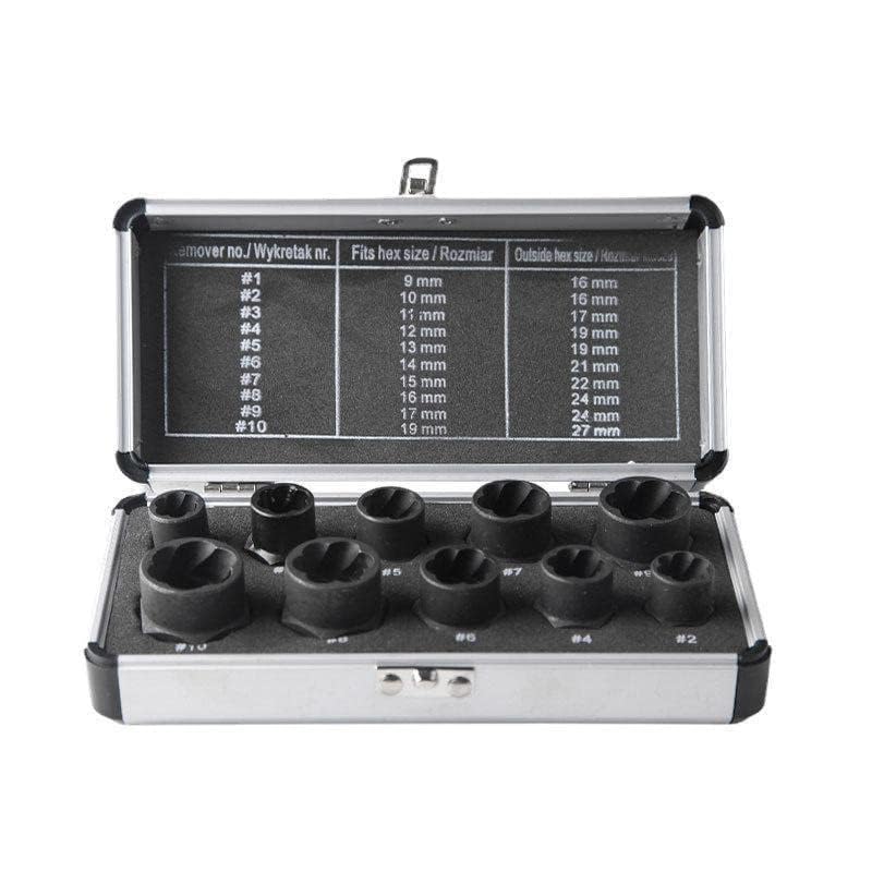 HYCDIYTS twist socket 9-19mm 10 groups nut twister socket set Remove the screwed bolt nut extractor DIY nut extractor socket Bolt nut removal Car
HYCDIYTS twist socket 9-19mm 10 groups nut twister socket set Remove the screwed bolt nut extractor DIY nut extractor socket Bolt nut removal Car