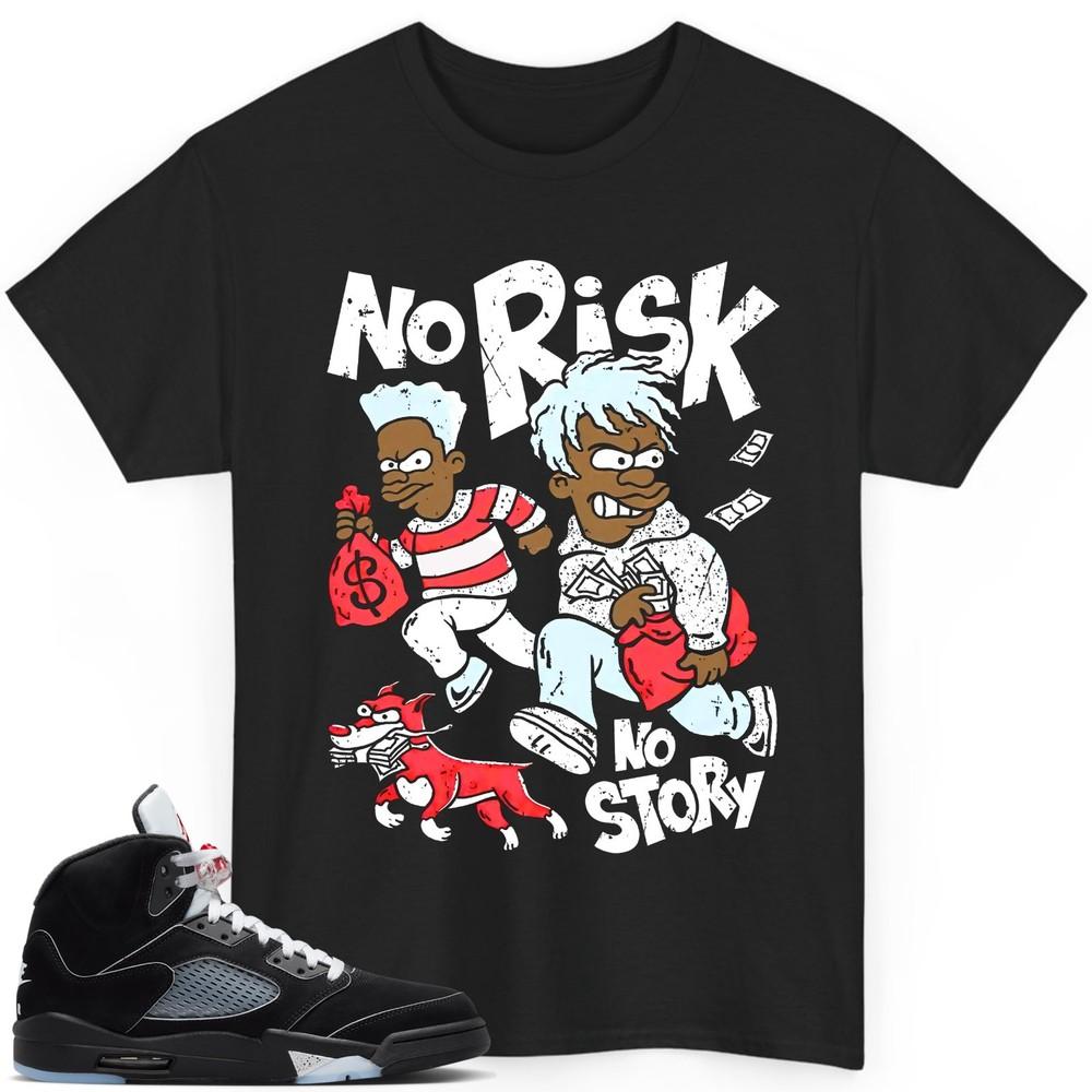 Black Metallic Reimagined 5s Graphic Tshirt To Match Sneaker, No Risk No Story M
Black Metallic Reimagined 5s Graphic Tshirt To Match Sneaker, No Risk No Story M