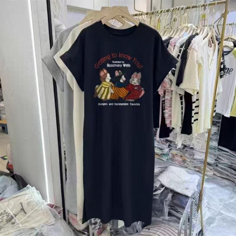 T-shirt Long Women s Skirt with Cartoon Pattern, Slit Opening, Loose Fit, Slimming, French-style Dress 4XL чорний
T-shirt Long Women s Skirt with Cartoon Pattern, Slit Opening, Loose Fit, Slimming, French-style Dress 4XL чорний