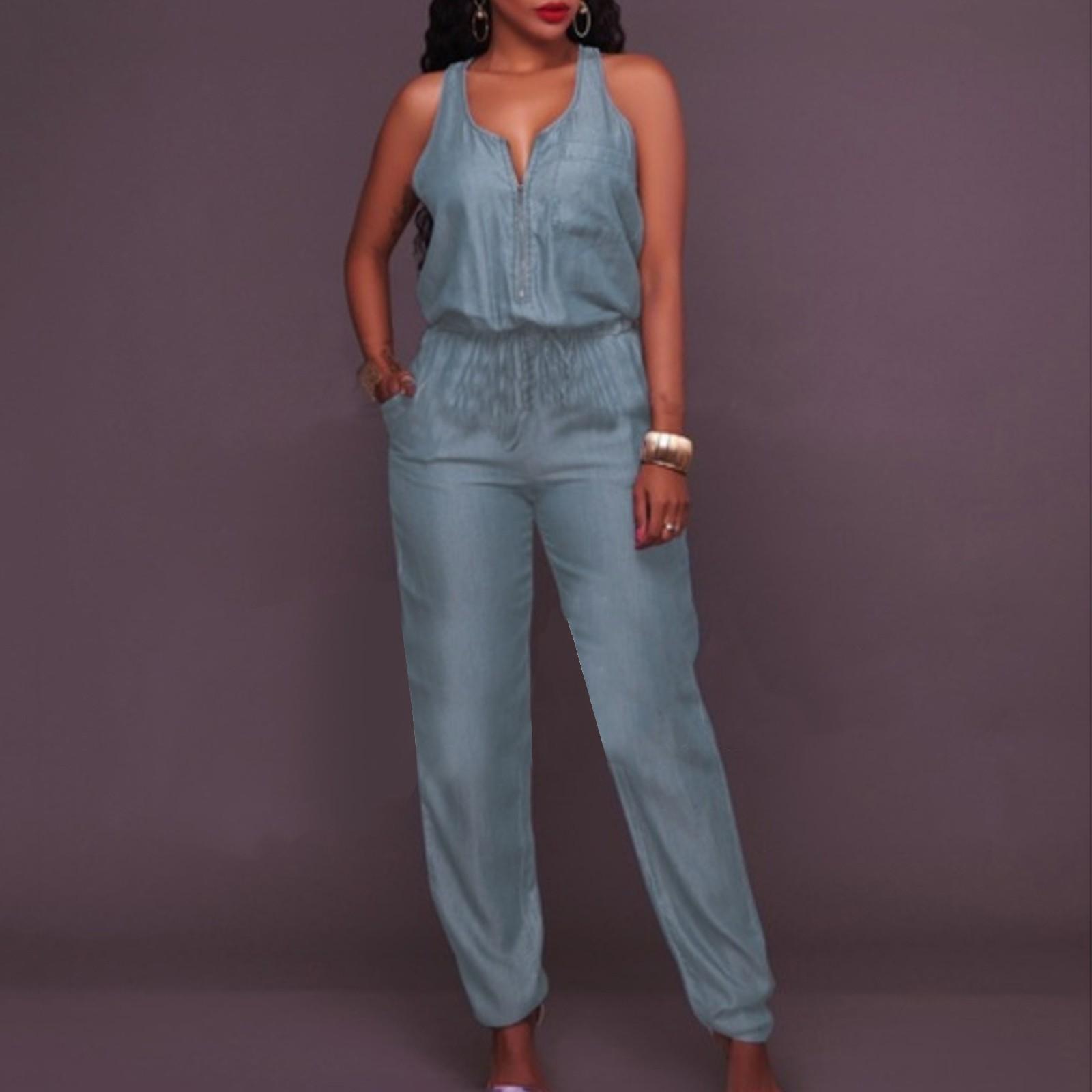 Womens Casual Off Shoulder Denim Jeans Pocket Sleeveless Jumpsuits Rompers XXL небо синє кольору
Womens Casual Off Shoulder Denim Jeans Pocket Sleeveless Jumpsuits Rompers XXL небо синє кольору