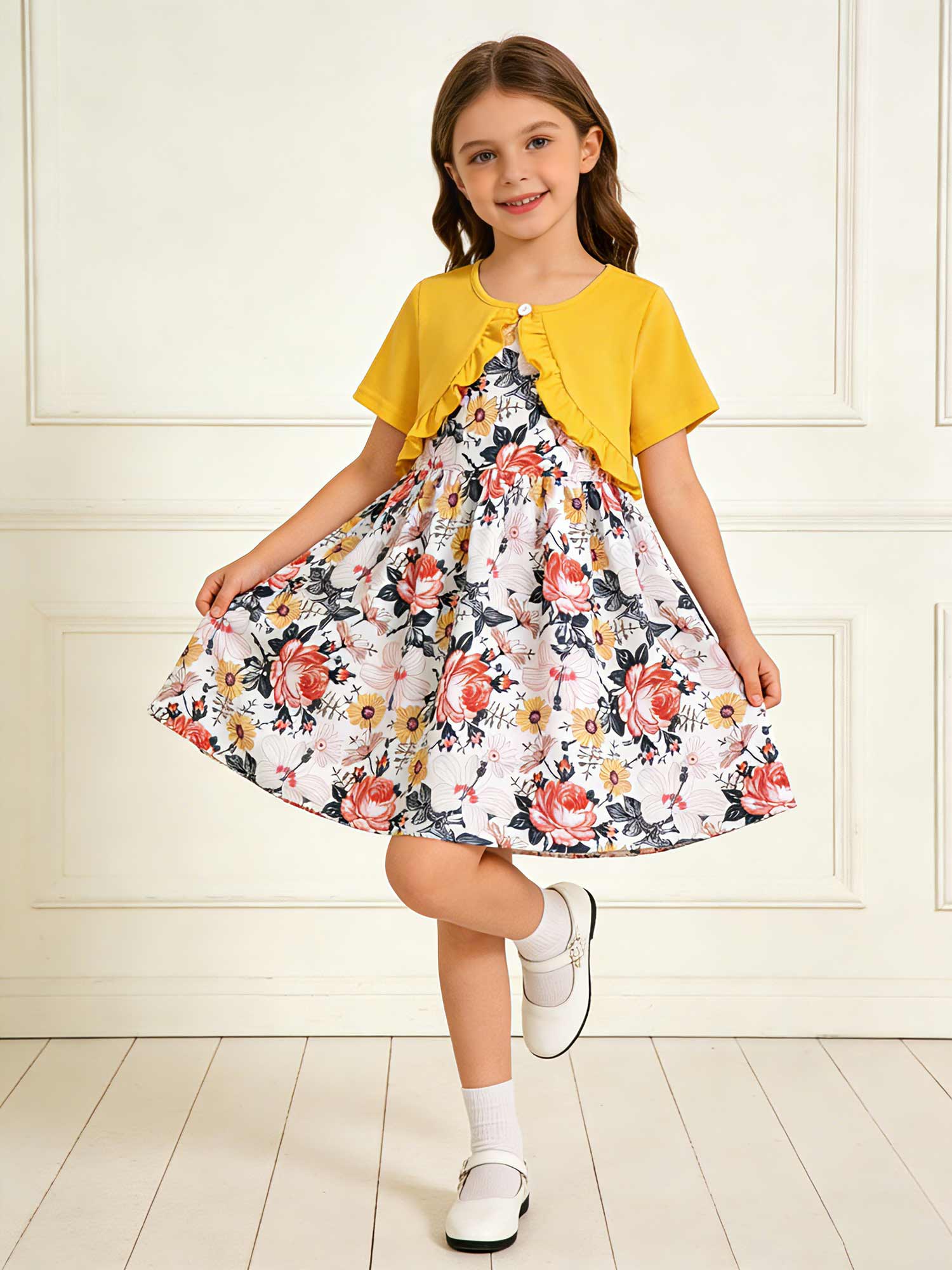 Girls Summer Dress Sets, Floral Print Kids Sundress Holiday Gift Age 2T-8Y 7-8Y різнокольоровий
Girls Summer Dress Sets, Floral Print Kids Sundress Holiday Gift Age 2T-8Y 7-8Y різнокольоровий