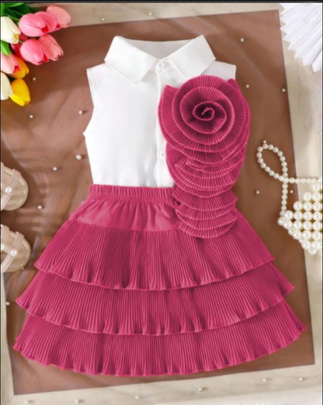 Girls 2Pcs Sleeveless Shirt Top & Tiered Skirt Set 7Y
Girls 2Pcs Sleeveless Shirt Top & Tiered Skirt Set 7Y