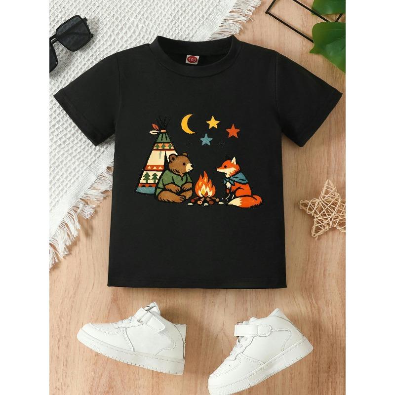 European sizes A Casual Short-Sleeve T-Shirt for Girls Featuring a Cute Bear And Fox Print, Perfect for Outdoor Activities in Spring And Summer 98cm чёрный
European sizes A Casual Short-Sleeve T-Shirt for Girls Featuring a Cute Bear And Fox Print, Perfect for Outdoor Activities in Spring And Summer 98cm чёрный