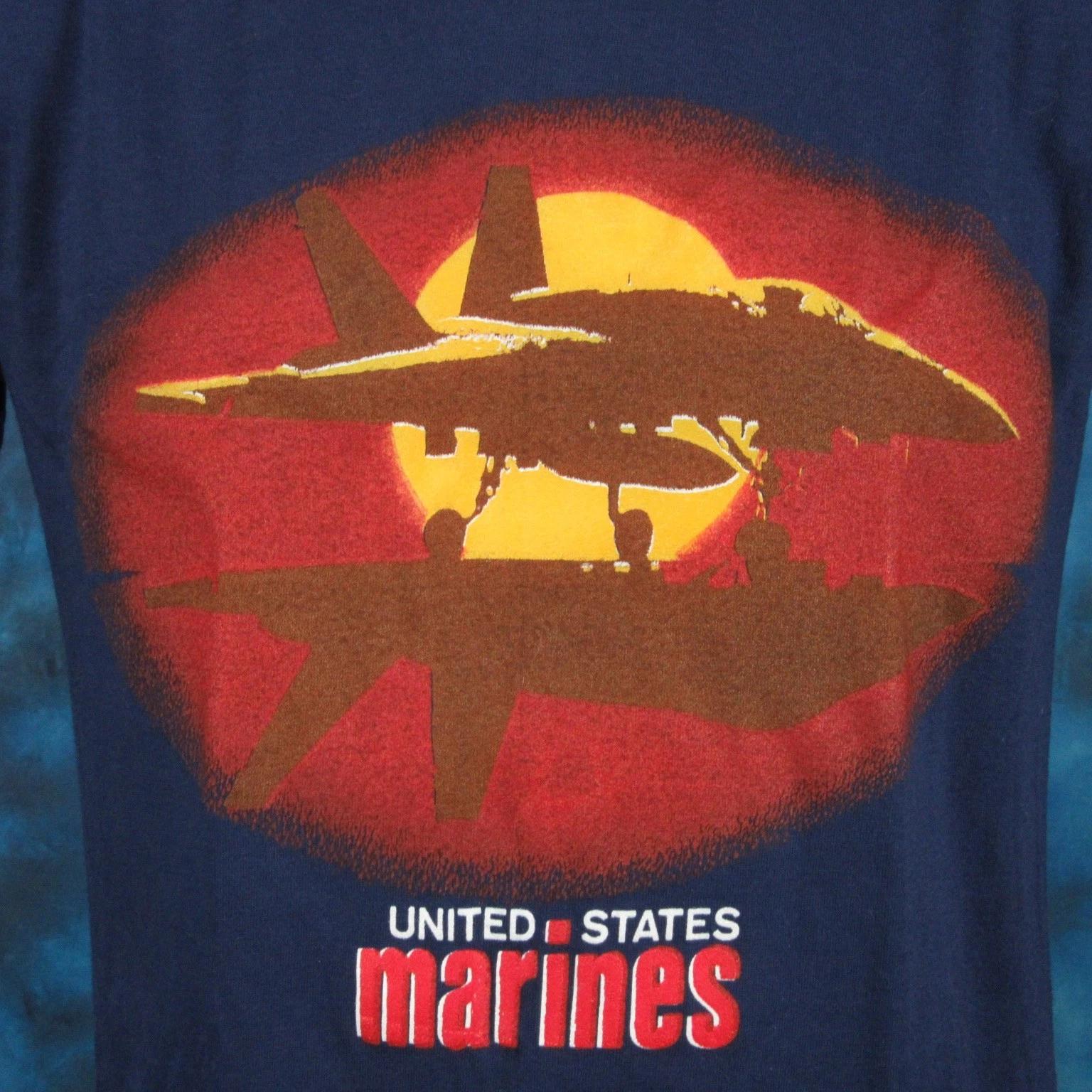 NOS vtg 80s USMC US MARINE CORPS SUNSET T-Shirt SMALL fighter jet single stitch 4XL
NOS vtg 80s USMC US MARINE CORPS SUNSET T-Shirt SMALL fighter jet single stitch 4XL